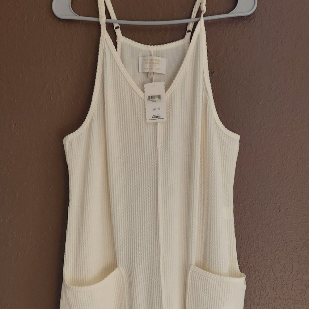 Simply Southern Knit Jumpsuit Size M Ivory